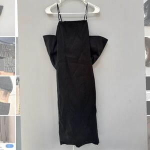 Lime Black Midi Bow Dress in XS